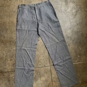 Neil Barrett Adjustable Linen Vintage Neil Pants w/ Zipper and raw hem